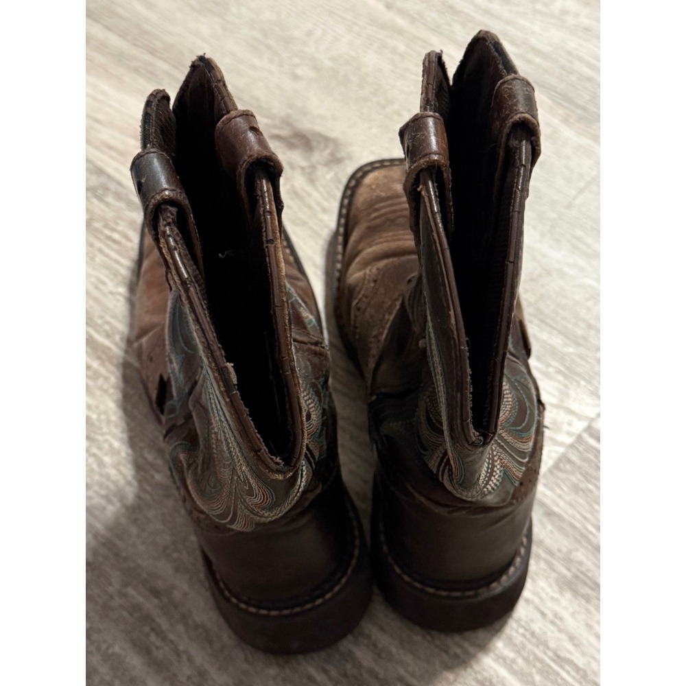 Justin Gypsy Kids Brown Leather Western Cowgirl Boots L9984 Size 6B - Picture 4 of 5